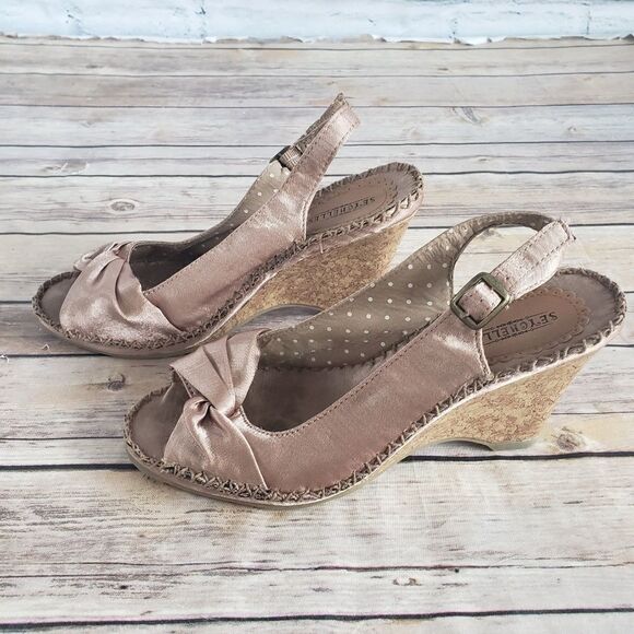 Seychelles cork wedge heels tan - Picture 1 of 8